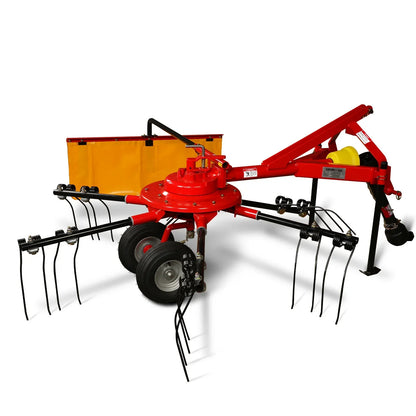 100" Mechmaxx 3-Point Hitch 6 Rotary Pull-Type Hay Rake Tedder ,  15-50Hp ,  HT100