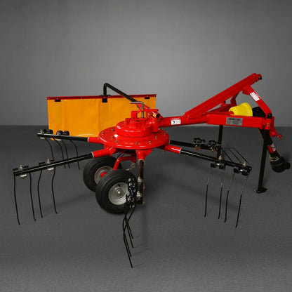 100" Mechmaxx 3-Point Hitch 6 Rotary Pull-Type Hay Rake Tedder ,  15-50Hp ,  HT100