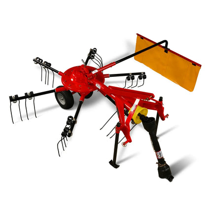 100" Mechmaxx 3-Point Hitch 6 Rotary Pull-Type Hay Rake Tedder ,  15-50Hp ,  HT100