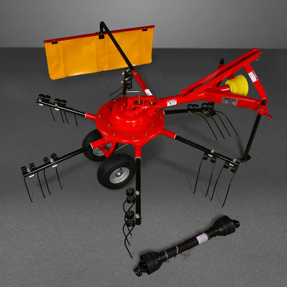 100" Mechmaxx 3-Point Hitch 6 Rotary Pull-Type Hay Rake Tedder ,  15-50Hp ,  HT100