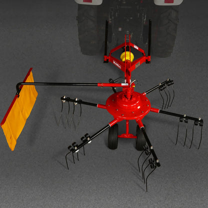 100" Mechmaxx 3-Point Hitch 6 Rotary Pull-Type Hay Rake Tedder ,  15-50Hp ,  HT100