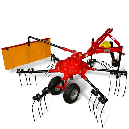 100" Mechmaxx 3-Point Hitch 6 Rotary Pull-Type Hay Rake Tedder ,  15-50Hp ,  HT100