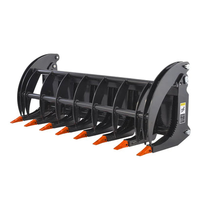 78” Skid Steer Heavy Root Rake Grapple Attachment,52in Jaw Opening , HGG-78