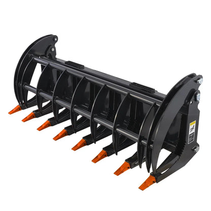 78” Skid Steer Heavy Root Rake Grapple Attachment,52in Jaw Opening , HGG-78