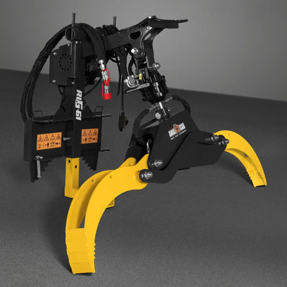 59" Multi-purpose Hydraulic Rotating Log Grapple For Mini Skid Steer, 1500lbs Lift Capacity, 360° Rotational Ability
