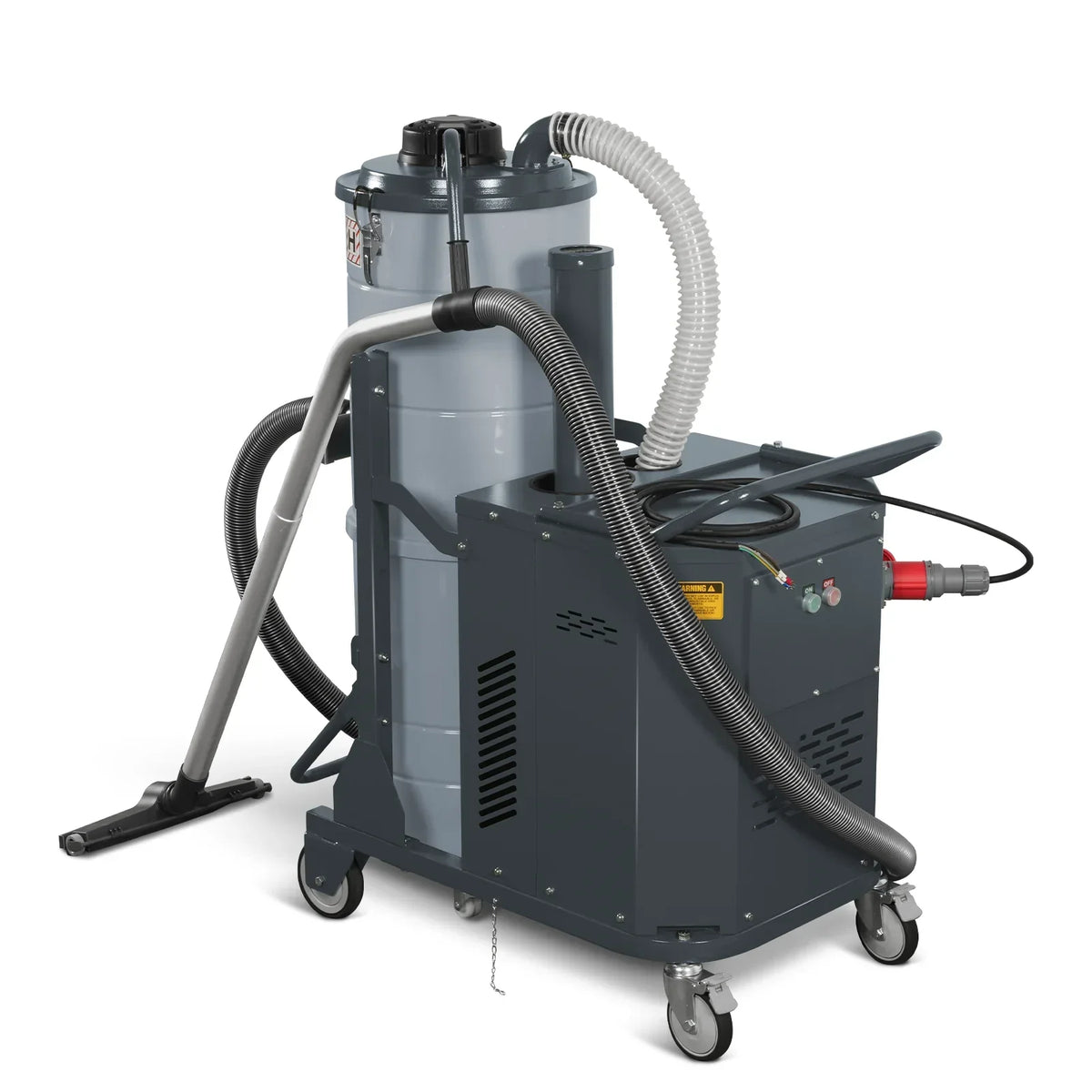 Industrial Wet/Dry Vacuum Cleaner with HEPA Filter Continuous Duty 8.6 HP 364 CFM 26.4 Gallon - 480V 3Phase,  IVB480