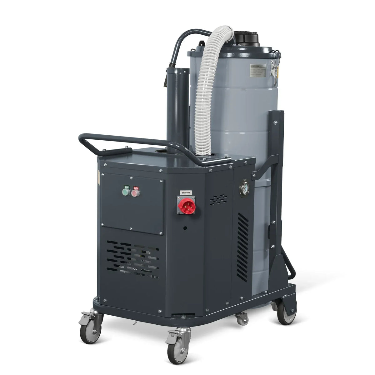 Industrial Wet/Dry Vacuum Cleaner with HEPA Filter Continuous Duty 8.6 HP 364 CFM 26.4 Gallon - 230V 3Phase,  IVB230