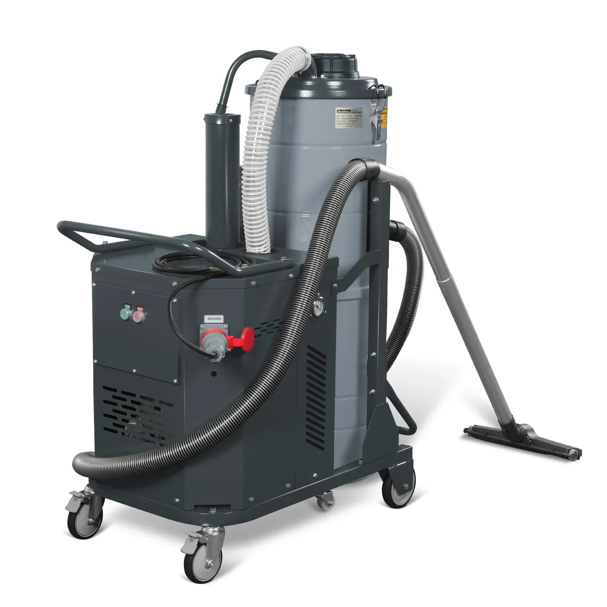 Industrial Wet/Dry Vacuum Cleaner with HEPA Filter Continuous Duty 8.6 HP 364 CFM 26.4 Gallon - 480V 3Phase,  IVB480