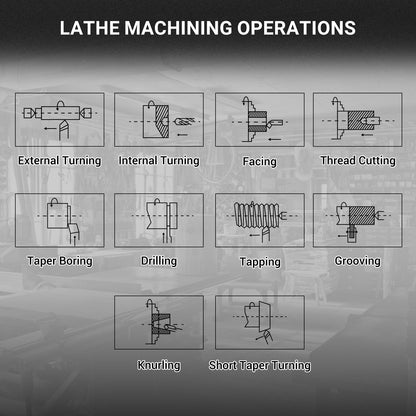 1.5‘’ Spindle Bore Metal Lathe Machine 8'' x 16''  0-2500 RPM Variable Speed Metal Working Machine Small Lathe without Stand 0831V (3.0)