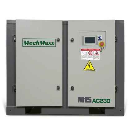 15HP Rotary Screw Air Compressor - 45 CFM,  116 PSI,  230V 3-Phase | Industrial-Grade