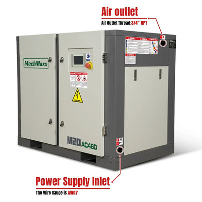 20HP Rotary Screw Air Compressor - 78 CFM,  116 PSI,  460V 3-Phase | Industrial-Grade