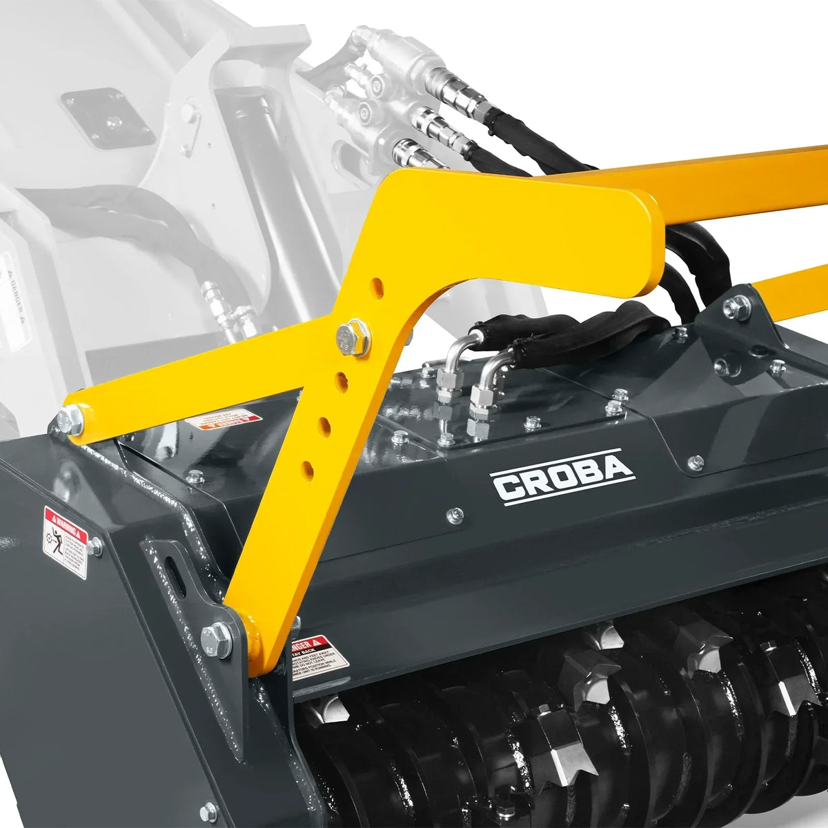 37"Mini Skid Steer Drum Forestry Brush Mulcher Attachment,  Hydraulic Flow Range 11 To 16 GPM, MCH37