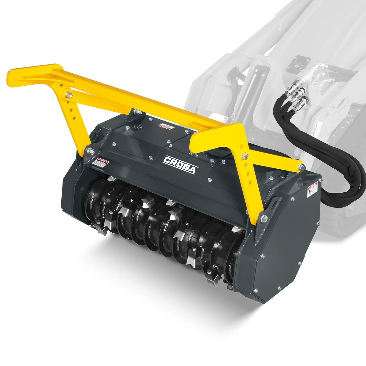 37"Mini Skid Steer Drum Forestry Brush Mulcher Attachment,  Hydraulic Flow Range 11 To 16 GPM, MCH37