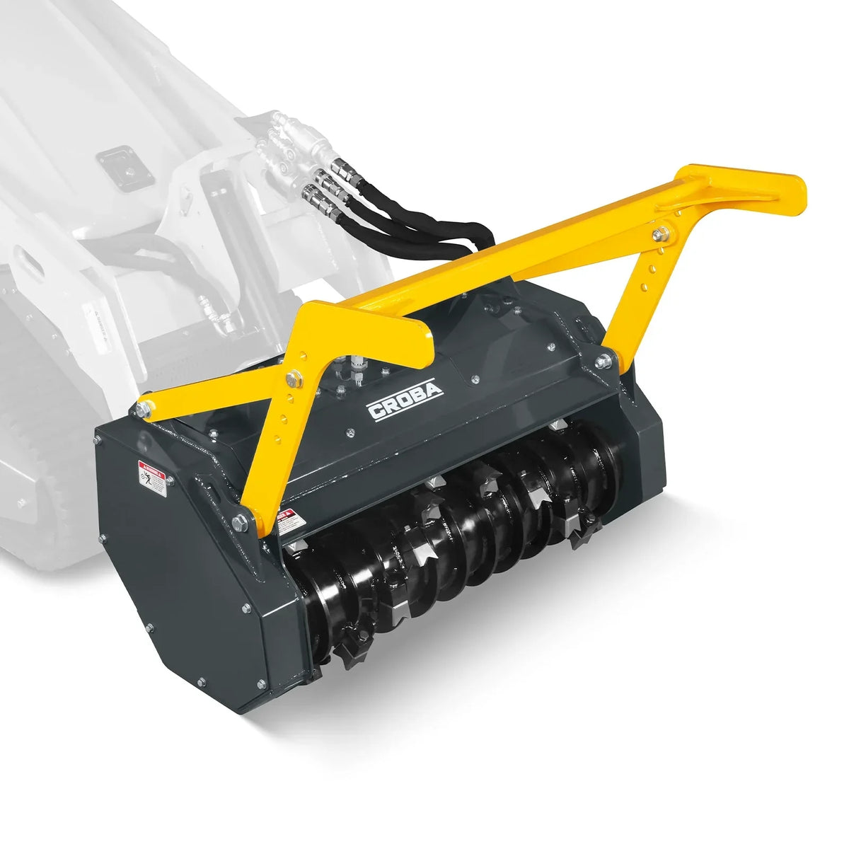 37"Mini Skid Steer Drum Forestry Brush Mulcher Attachment,  Hydraulic Flow Range 11 To 16 GPM, MCH37