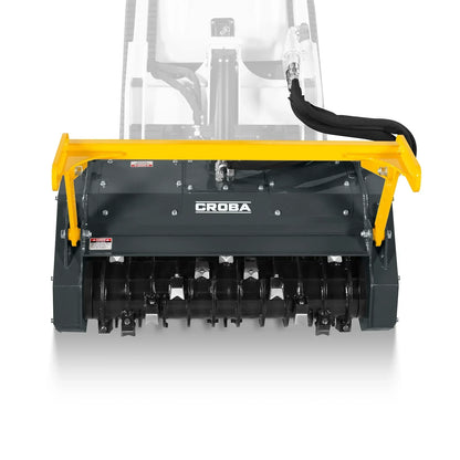37"Mini Skid Steer Drum Forestry Brush Mulcher Attachment,  Hydraulic Flow Range 11 To 16 GPM, MCH37