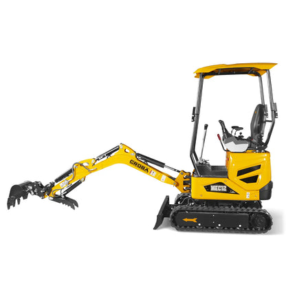 Mini Compact Excavator Kubota D722 Engine,  65.7" Max. Digging Depth, 1.2 Ton, 2700 LBS Operating Weight,  MEC12
