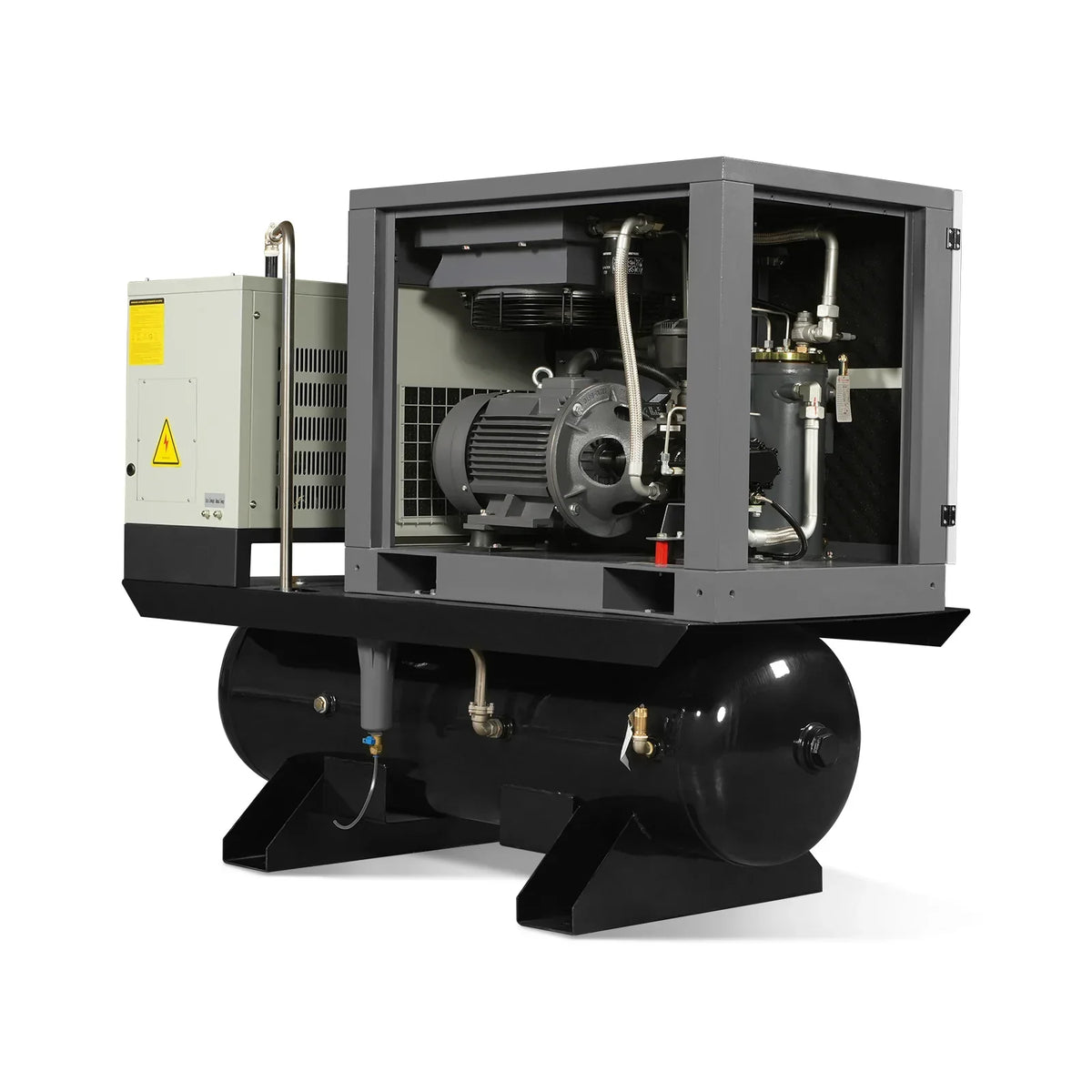 10HP Combined Rotary Screw Air Compressor with Dryer & 66-Gal ASME Tank | 32 CFM,  116 PSI,  230V 3-Phase - Industrial Grade