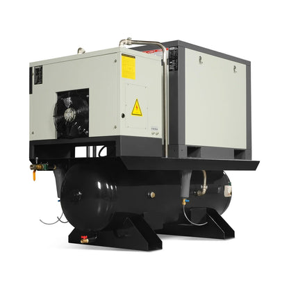 10HP Combined Rotary Screw Air Compressor with Dryer & 66-Gal ASME Tank | 32 CFM,  116 PSI,  230V 3-Phase - Industrial Grade