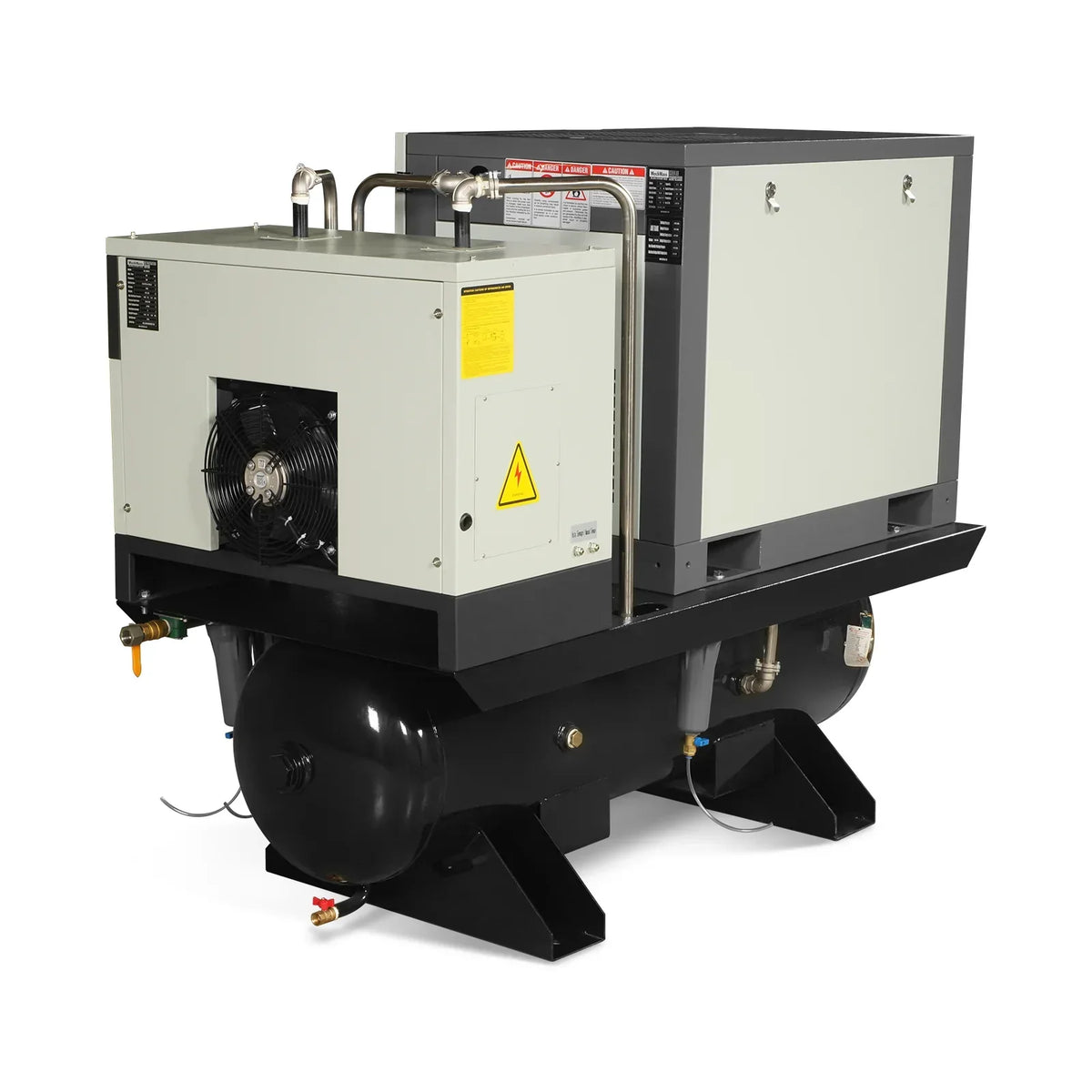 10HP Combined Rotary Screw Air Compressor with Dryer & 66-Gal ASME Tank | 32 CFM,  116 PSI,  230V 3-Phase - Industrial Grade