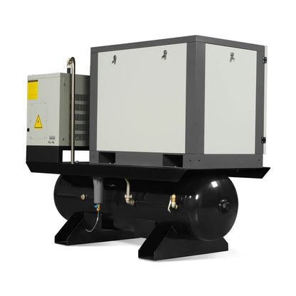 10HP Combined Rotary Screw Air Compressor with Dryer & 66-Gal ASME Tank | 32 CFM,  116 PSI,  230V 3-Phase - Industrial Grade