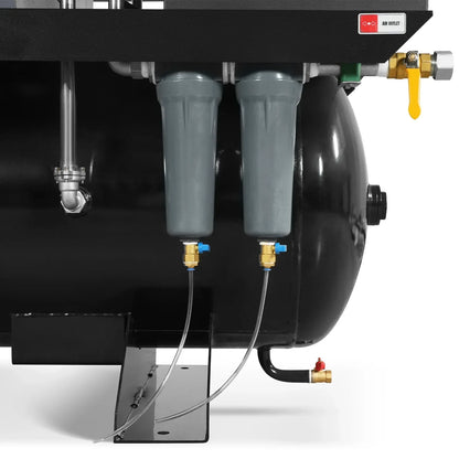 15HP Combined Rotary Screw Air Compressor with Dryer & 105-Gal ASME Tank | 45 CFM,  116 PSI,  460V 3-Phase - Industrial Grade