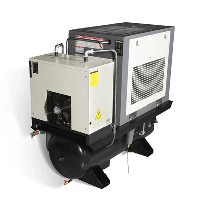 20HP Combined Rotary Screw Air Compressor with Dryer & 105-Gal ASME Tank | 78 CFM,  116 PSI,  460V 3-Phase - Industrial Grade