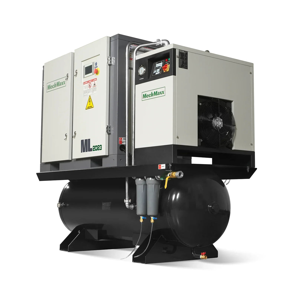 20HP Combined Rotary Screw Air Compressor with Dryer & 105-Gal ASME Tank | 78 CFM,  116 PSI,  230V 3-Phase - Industrial Grade