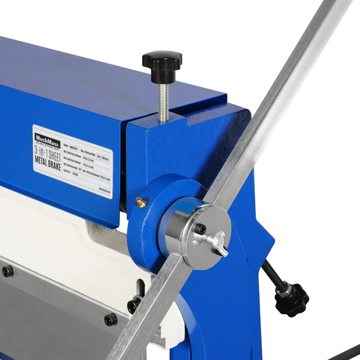 30-inch 3-in-1 Pan and Box Brake – Slip Roll, Shear, Bending Machine for Sheet Metal, 20 Gauge Mild Steel, Adjustable Fingers, Heavy Duty, Metalworking, Fabrication, Rolling, Bending MMCB3016
