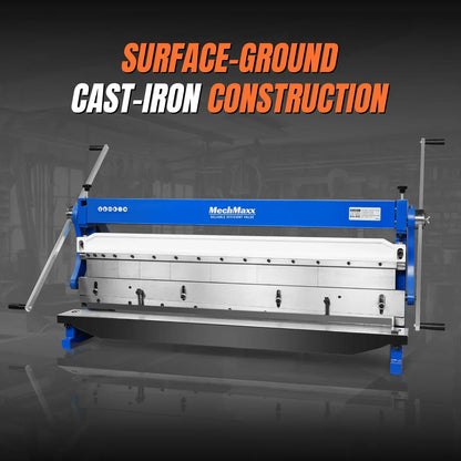 52-inch 3-in-1 Pan and Box Brake – Slip Roll, Shear, Bending Machine for Sheet Metal, 20 Gauge Mild Steel, Adjustable Fingers, Heavy Duty, Metalworking, Fabrication, Rolling, Bending MMCB5220