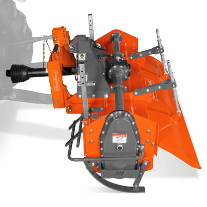 72 in Rotary Tiller,  3 Point Hitch Cat.1 & 2,  Gear Drive,  PTO Shaft Included with Slip Clutch,  35-70 HP,  MRT72