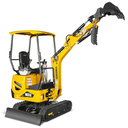 Mini Compact Excavator Kubota D722 Engine,  65.7" Max. Digging Depth, 1.2 Ton, 2700 LBS Operating Weight,  MEC12