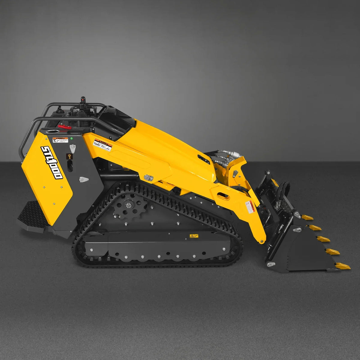 Mini Skid Steer Stand On Compact Track Loader ( 4 in 1 bucket included ) with 25HP KUBOTA D1105 Diesel Engine,  Common Industry Interface (CII),  CROBA  STL1000