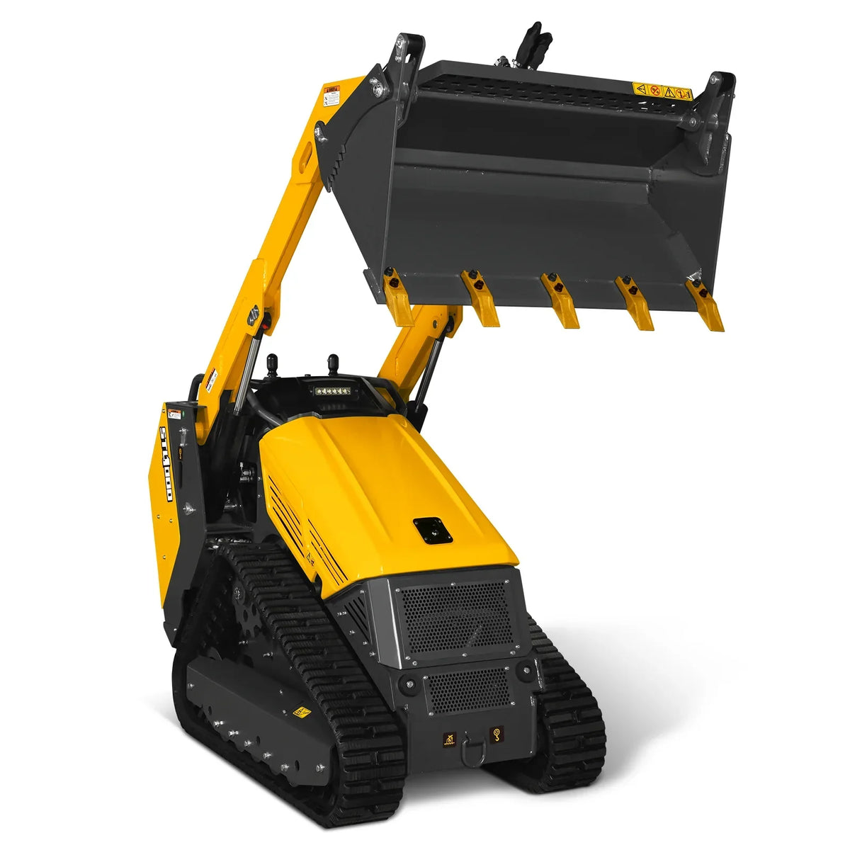 Mini Skid Steer Stand On Compact Track Loader ( 4 in 1 bucket included ) with 25HP KUBOTA D1105 Diesel Engine,  Common Industry Interface (CII),  CROBA  STL1000