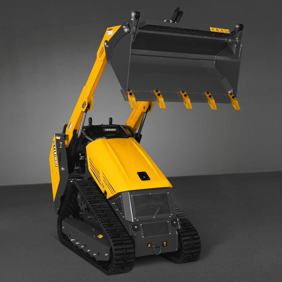Mini Skid Steer Stand On Compact Track Loader ( 4 in 1 bucket included ) with 25HP KUBOTA D1105 Diesel Engine,  Common Industry Interface (CII),  CROBA  STL1000