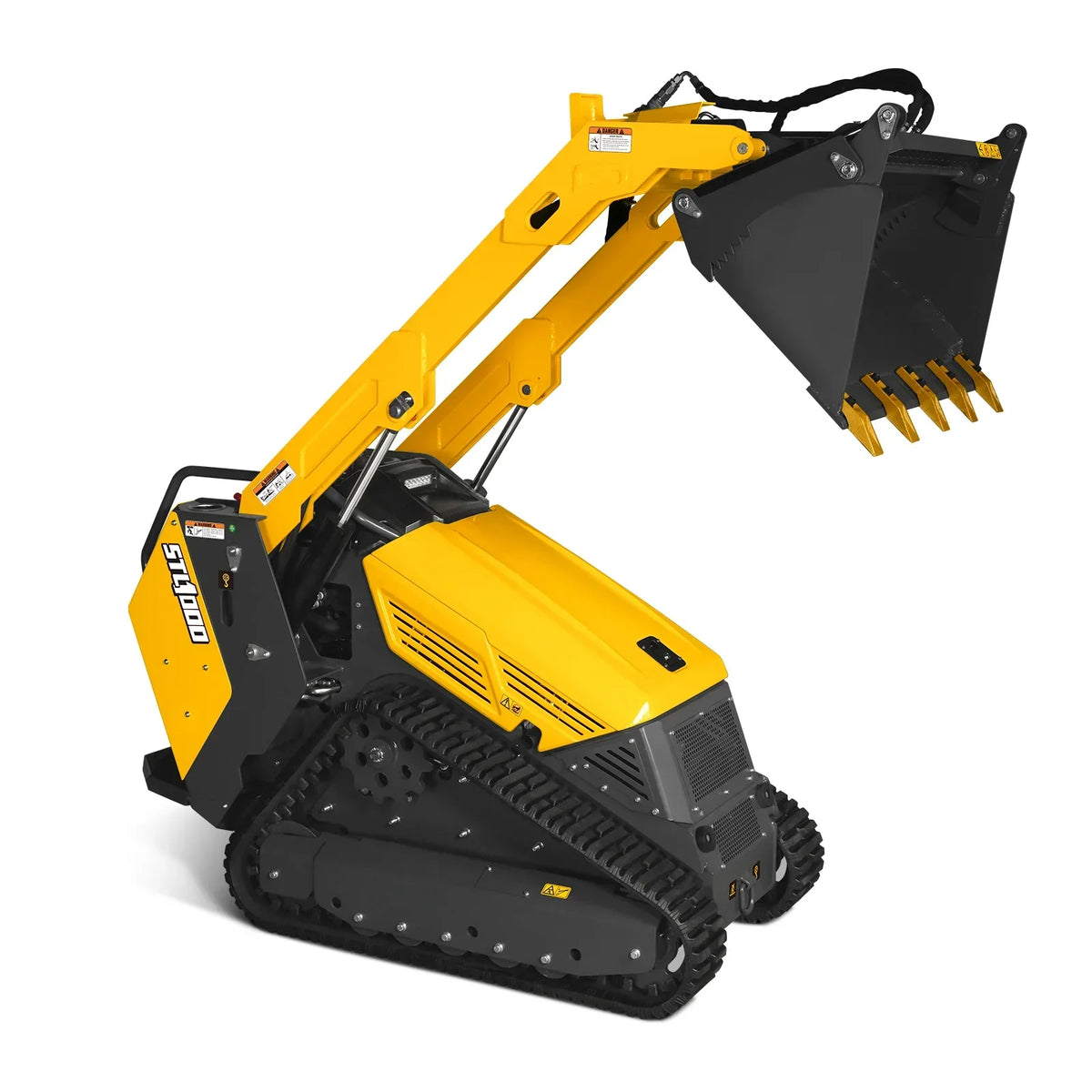 Mini Skid Steer Stand On Compact Track Loader ( 4 in 1 bucket included ) with 25HP KUBOTA D1105 Diesel Engine,  Common Industry Interface (CII),  CROBA  STL1000