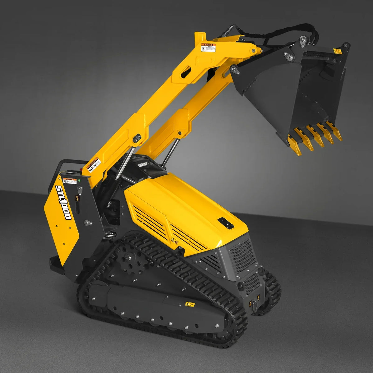 Mini Skid Steer Stand On Compact Track Loader ( 4 in 1 bucket included ) with 25HP KUBOTA D1105 Diesel Engine,  Common Industry Interface (CII),  CROBA  STL1000