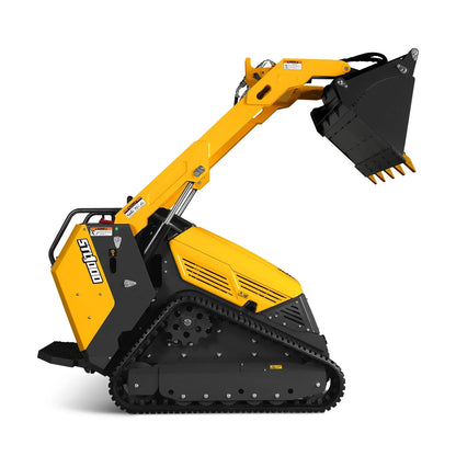 Mini Skid Steer Stand On Compact Track Loader ( 4 in 1 bucket included ) with 25HP KUBOTA D1105 Diesel Engine,  Common Industry Interface (CII),  CROBA  STL1000