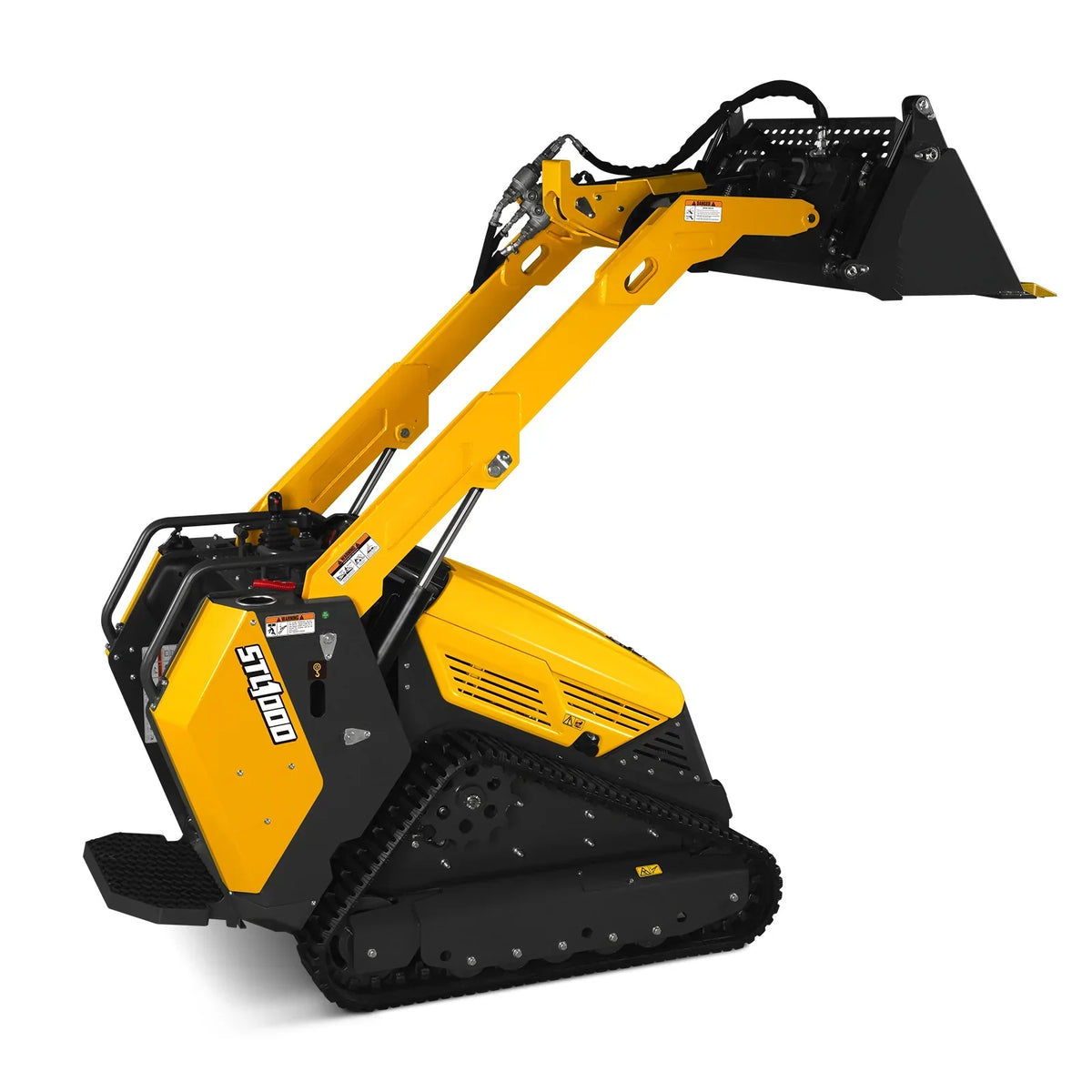 Mini Skid Steer Stand On Compact Track Loader ( 4 in 1 bucket included ) with 25HP KUBOTA D1105 Diesel Engine,  Common Industry Interface (CII),  CROBA  STL1000