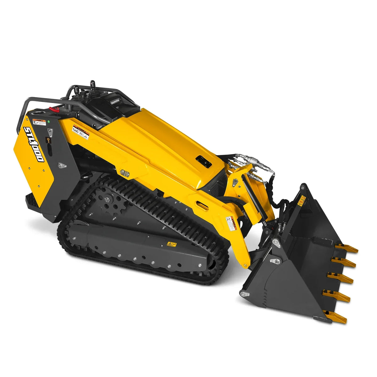 Mini Skid Steer Stand On Compact Track Loader ( 4 in 1 bucket included ) with 25HP KUBOTA D1105 Diesel Engine,  Common Industry Interface (CII),  CROBA  STL1000