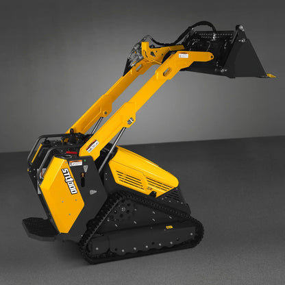 Mini Skid Steer Stand On Compact Track Loader ( 4 in 1 bucket included ) with 25HP KUBOTA D1105 Diesel Engine,  Common Industry Interface (CII),  CROBA  STL1000