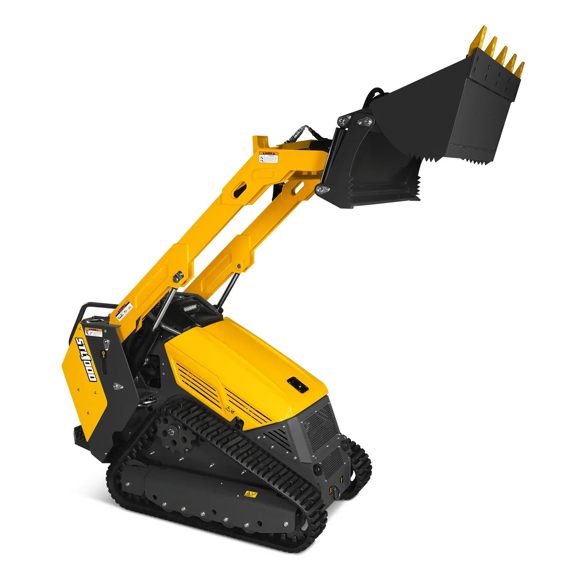 Mini Skid Steer Stand On Compact Track Loader ( 4 in 1 bucket included ) with 25HP KUBOTA D1105 Diesel Engine,  Common Industry Interface (CII),  CROBA  STL1000