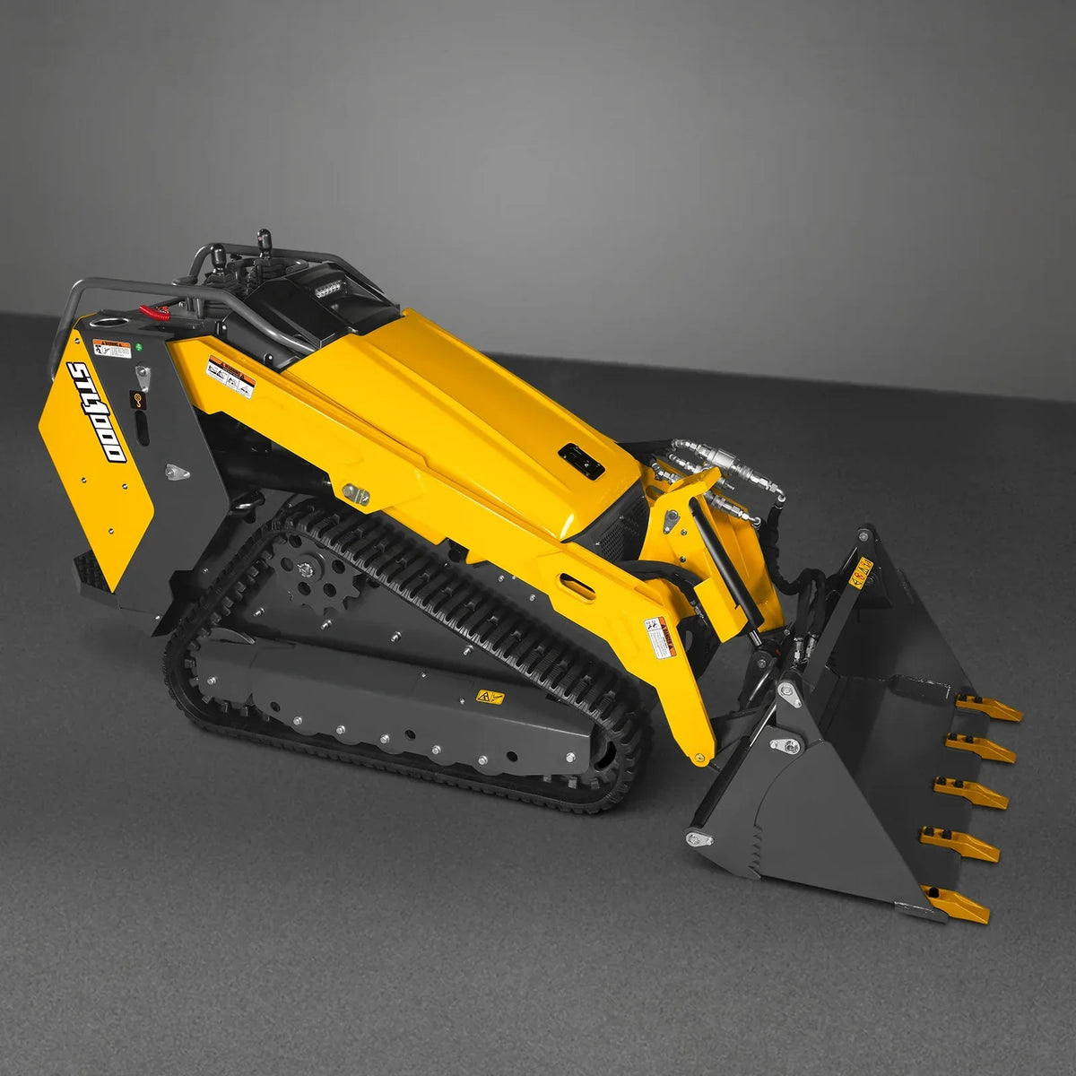 Mini Skid Steer Stand On Compact Track Loader ( 4 in 1 bucket included ) with 25HP KUBOTA D1105 Diesel Engine,  Common Industry Interface (CII),  CROBA  STL1000