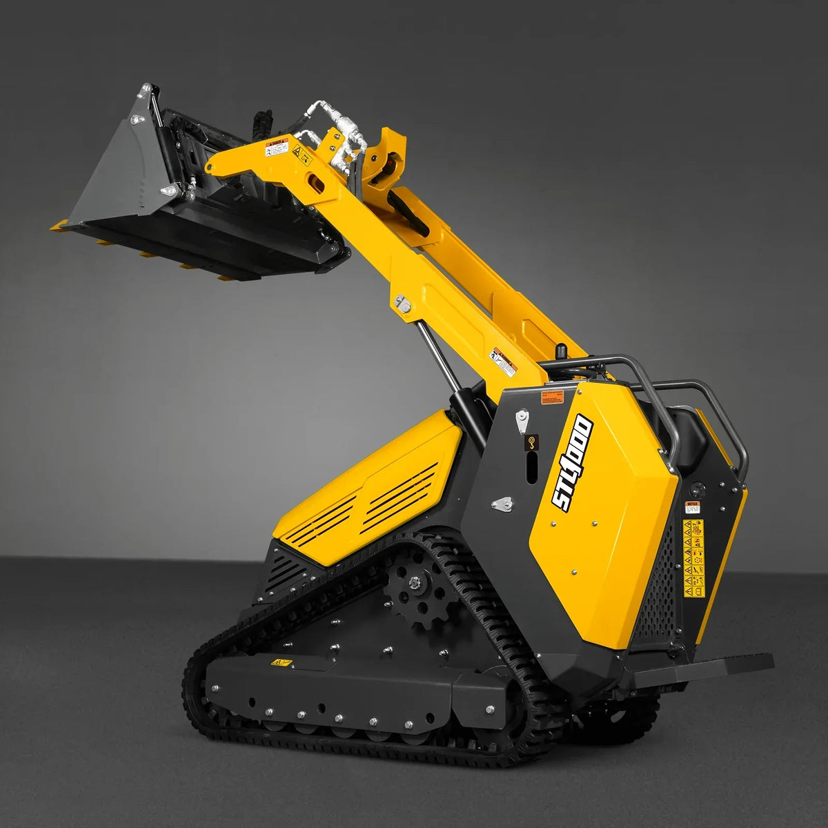 Mini Skid Steer Stand On Compact Track Loader ( 4 in 1 bucket included ) with 25HP KUBOTA D1105 Diesel Engine,  Common Industry Interface (CII),  CROBA  STL1000