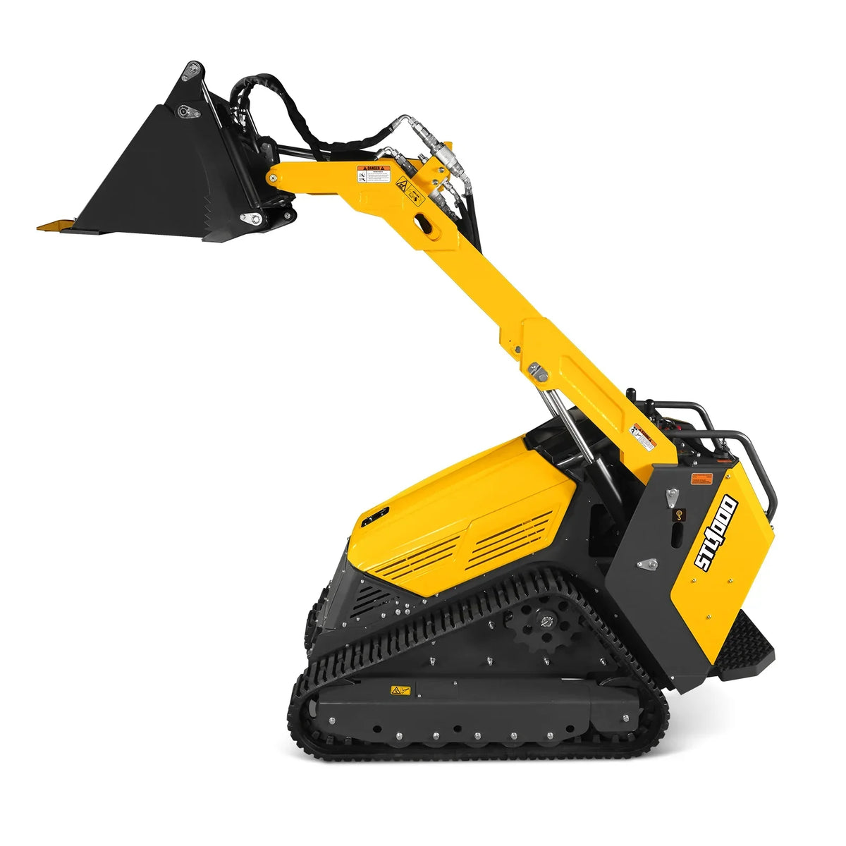 Mini Skid Steer Stand On Compact Track Loader ( 4 in 1 bucket included ) with 25HP KUBOTA D1105 Diesel Engine,  Common Industry Interface (CII),  CROBA  STL1000