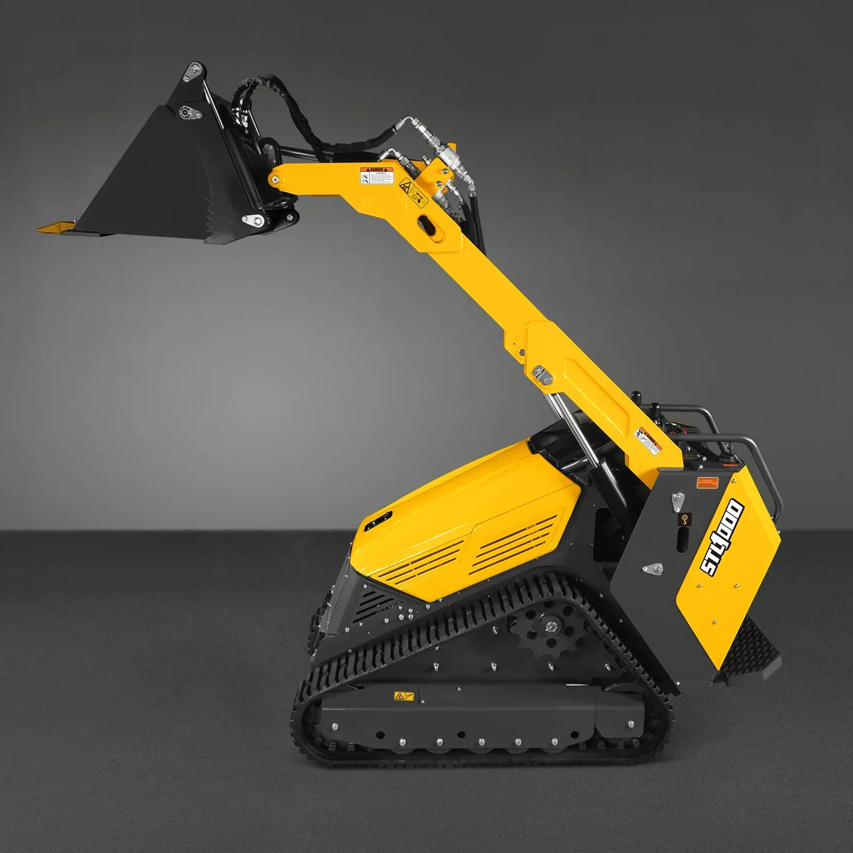 Mini Skid Steer Stand On Compact Track Loader ( 4 in 1 bucket included ) with 25HP KUBOTA D1105 Diesel Engine,  Common Industry Interface (CII),  CROBA  STL1000