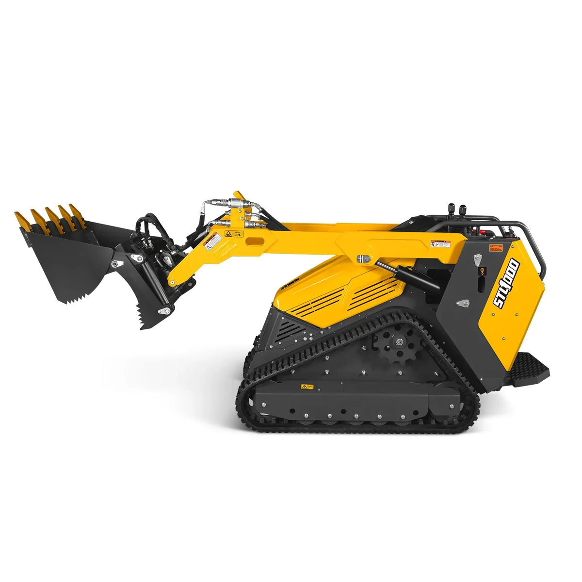 Mini Skid Steer Stand On Compact Track Loader ( 4 in 1 bucket included ) with 25HP KUBOTA D1105 Diesel Engine,  Common Industry Interface (CII),  CROBA  STL1000