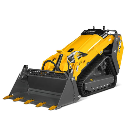 Mini Skid Steer Stand On Compact Track Loader ( 4 in 1 bucket included ) with 25HP KUBOTA D1105 Diesel Engine,  Common Industry Interface (CII),  CROBA  STL1000