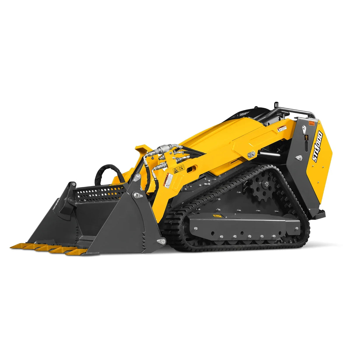 Mini Skid Steer Stand On Compact Track Loader ( 4 in 1 bucket included ) with 25HP KUBOTA D1105 Diesel Engine,  Common Industry Interface (CII),  CROBA  STL1000