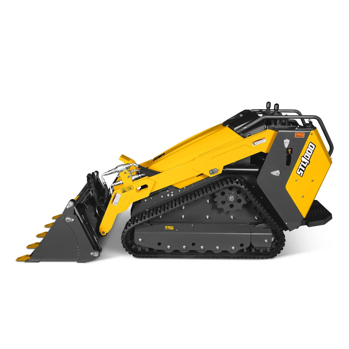 Mini Skid Steer Stand On Compact Track Loader ( 4 in 1 bucket included ) with 25HP KUBOTA D1105 Diesel Engine,  Common Industry Interface (CII),  CROBA  STL1000