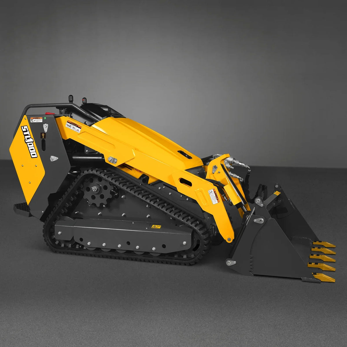 Mini Skid Steer Stand On Compact Track Loader ( 4 in 1 bucket included ) with 25HP KUBOTA D1105 Diesel Engine,  Common Industry Interface (CII),  CROBA  STL1000